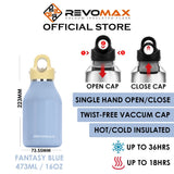 RevoMax Vacuum Insulated Thermal Water Bottle Flask - 473ml/16oz (Chic Series)